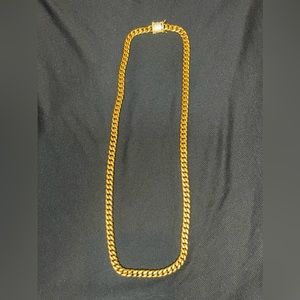 Cuban link chain gold over stainless steel